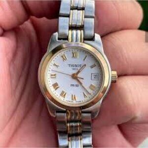 Vintage Tissot PR50 Women's Two Tone Swiss Gold Plated Stainless Steel Quartz